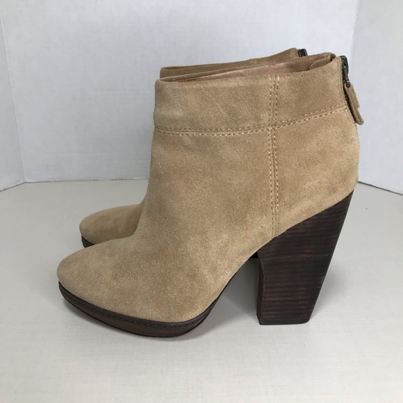 Tan Suede Heeled Ankle Boot - Adrian Antelope - Modern Vintage Size 39 (… - Picture 4 of 15